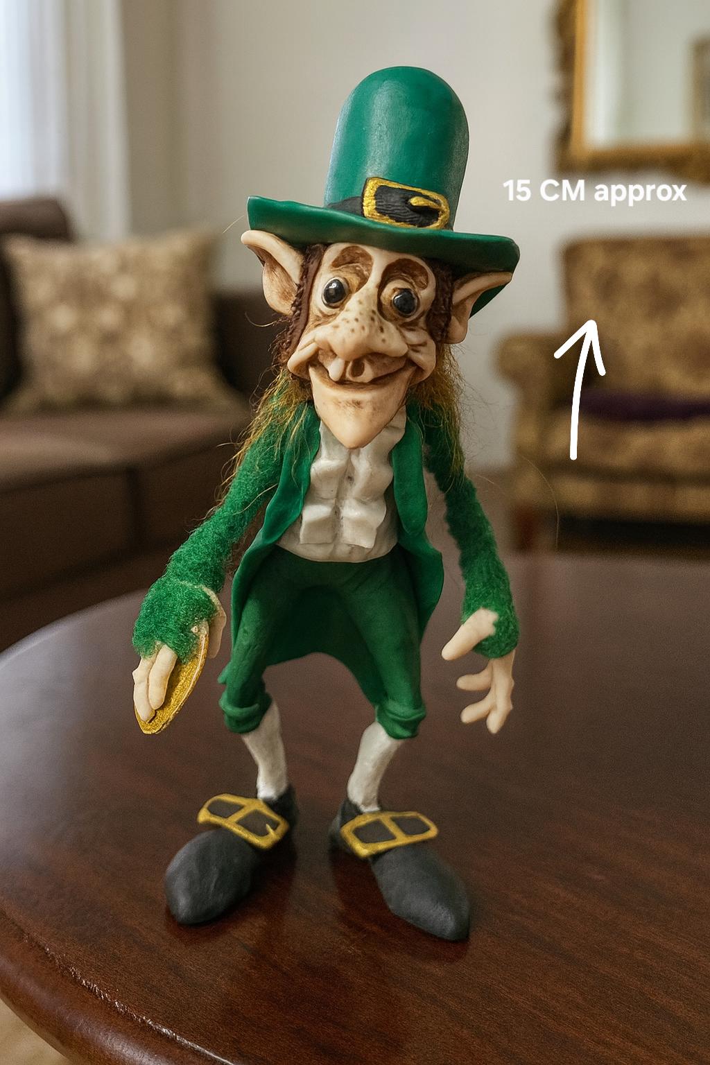 Leprechaun Guardian of Fortune with Golden Coin