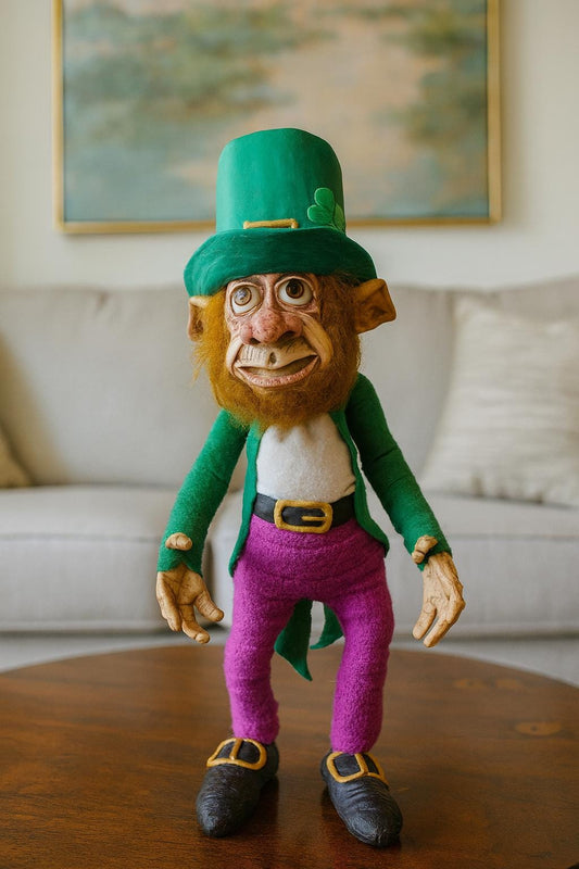 Handmade Leprechaun Guardian Figurine: Unique Spiritual Home Decor