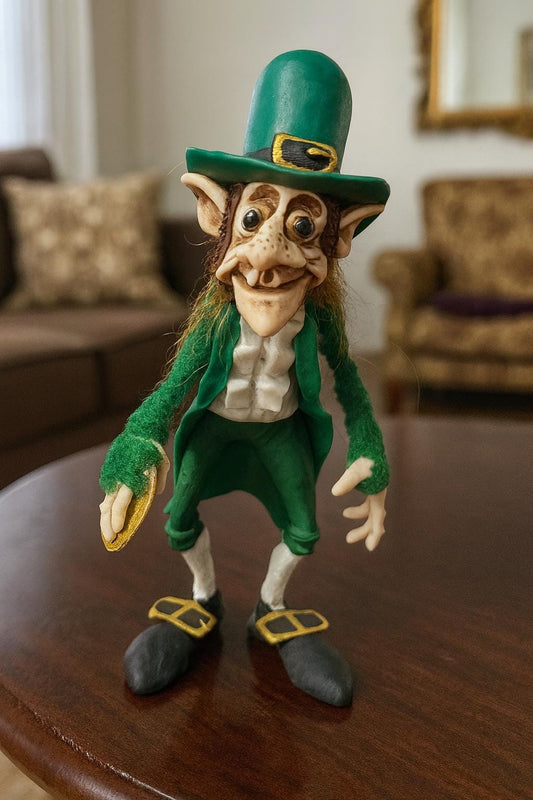 Leprechaun Guardian of Fortune with Golden Coin