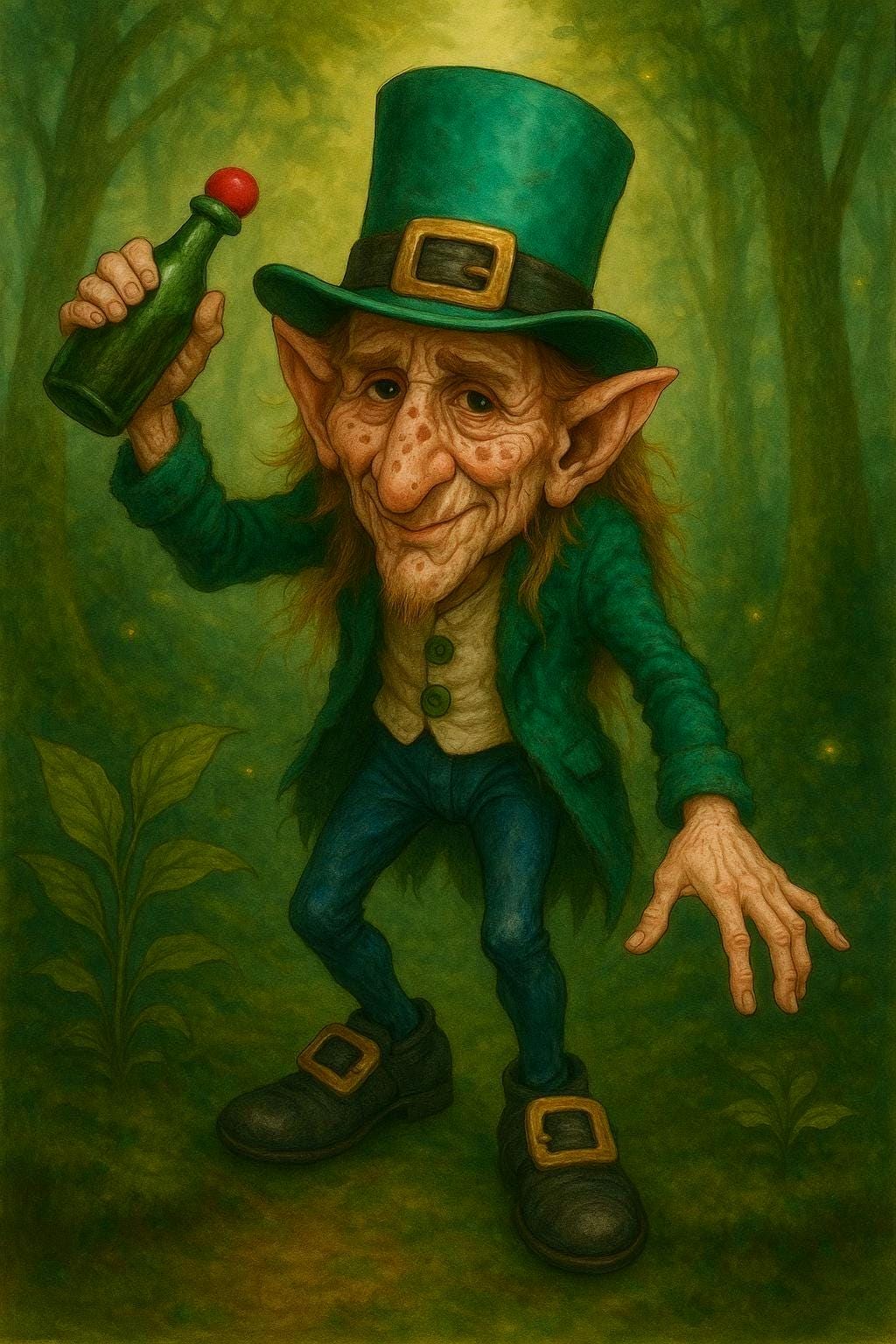 Handmade Forest Gnome Figurine: Elrik the Leafkeeper, Magical Home Decor