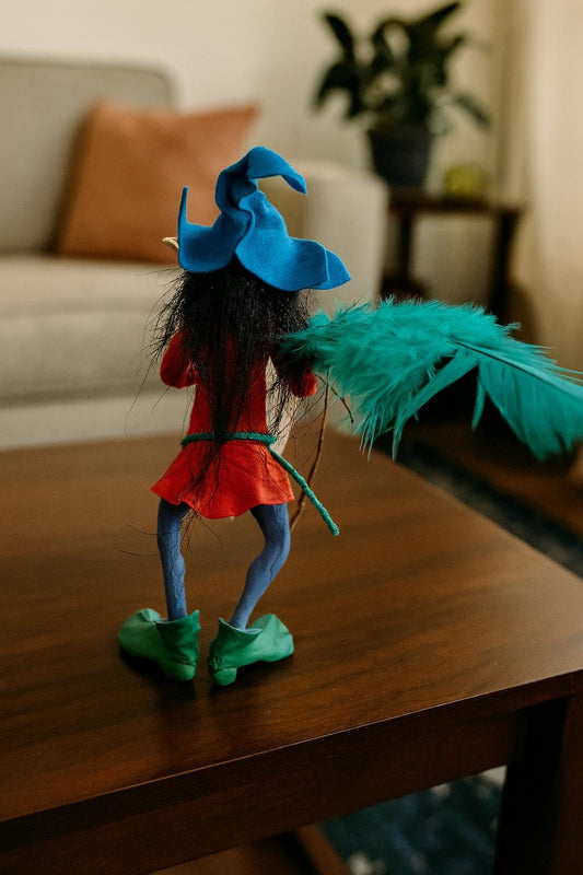 Handcrafted Elf with Wish Scroll – Magical Woodland Figurine